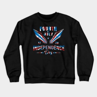 USA Red White and Blue Flag Colors with Firework Rockets for  4th of July Independence Day Crewneck Sweatshirt